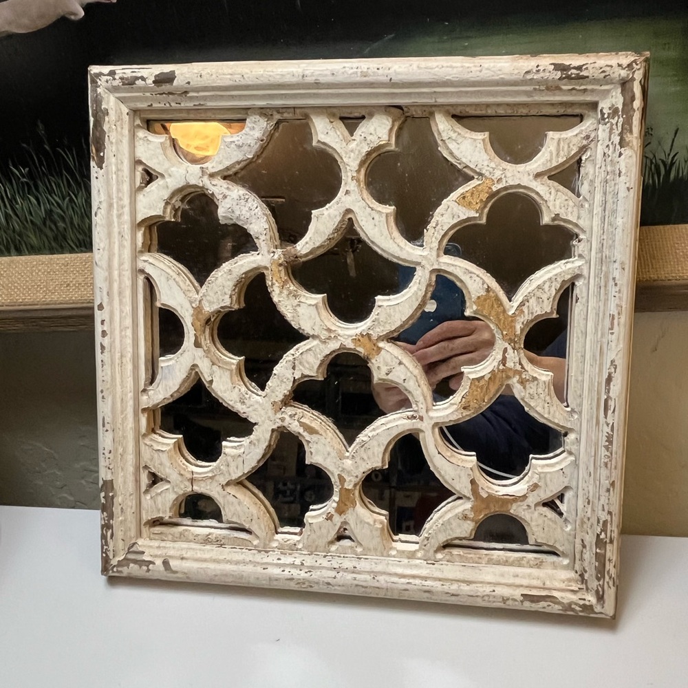 Hobby Lobby Distressed White Wall Mirror